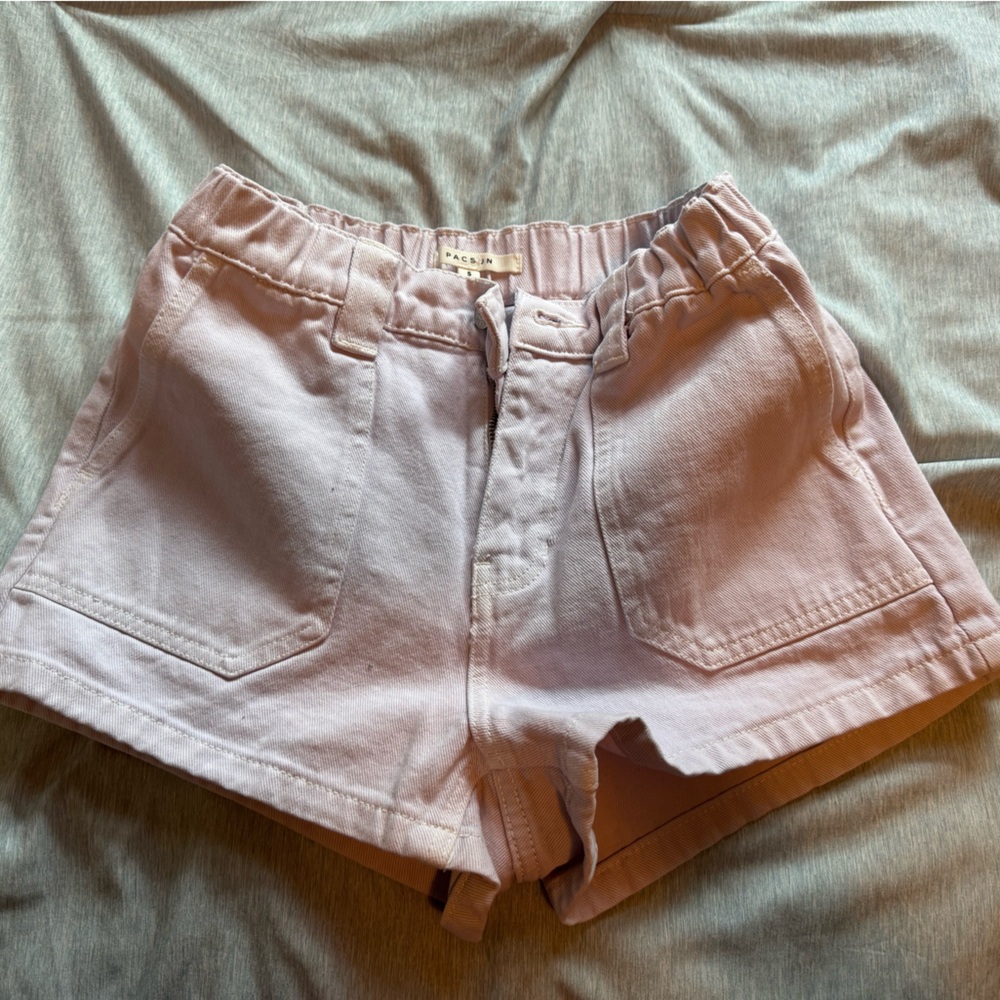 PacSun Pink Jean Shorts Distressed High-Waisted